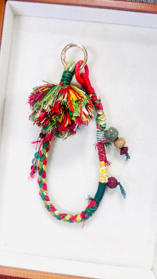 Handmade Macrame Phone Strap, Christmas Colour mobile Lanyard, Gift for Her, Phone Wristlet