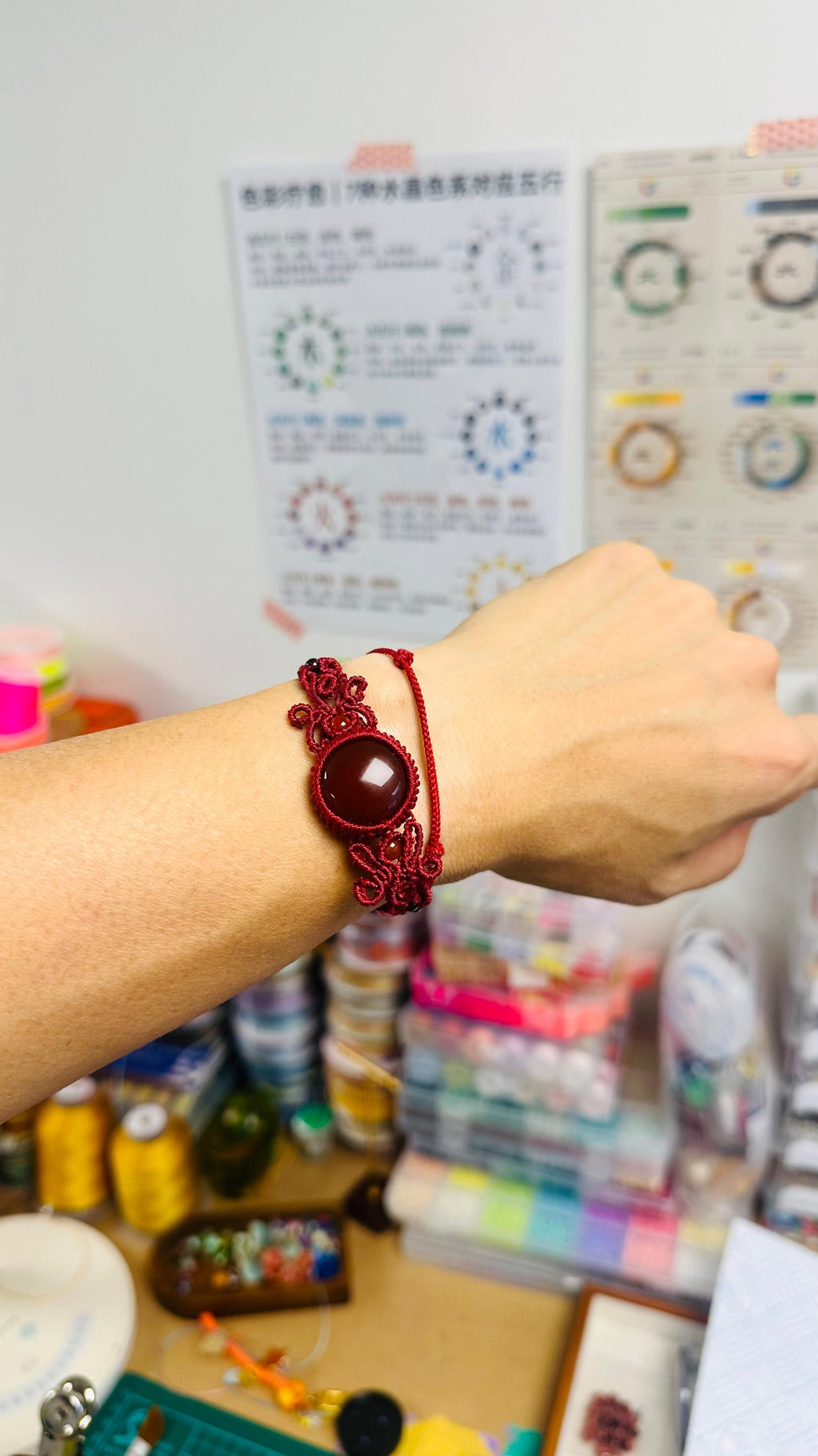 Handmade Macrame Bracelet with Healing Gemstones Natural Agate Boho Jewellery, Gift for Her