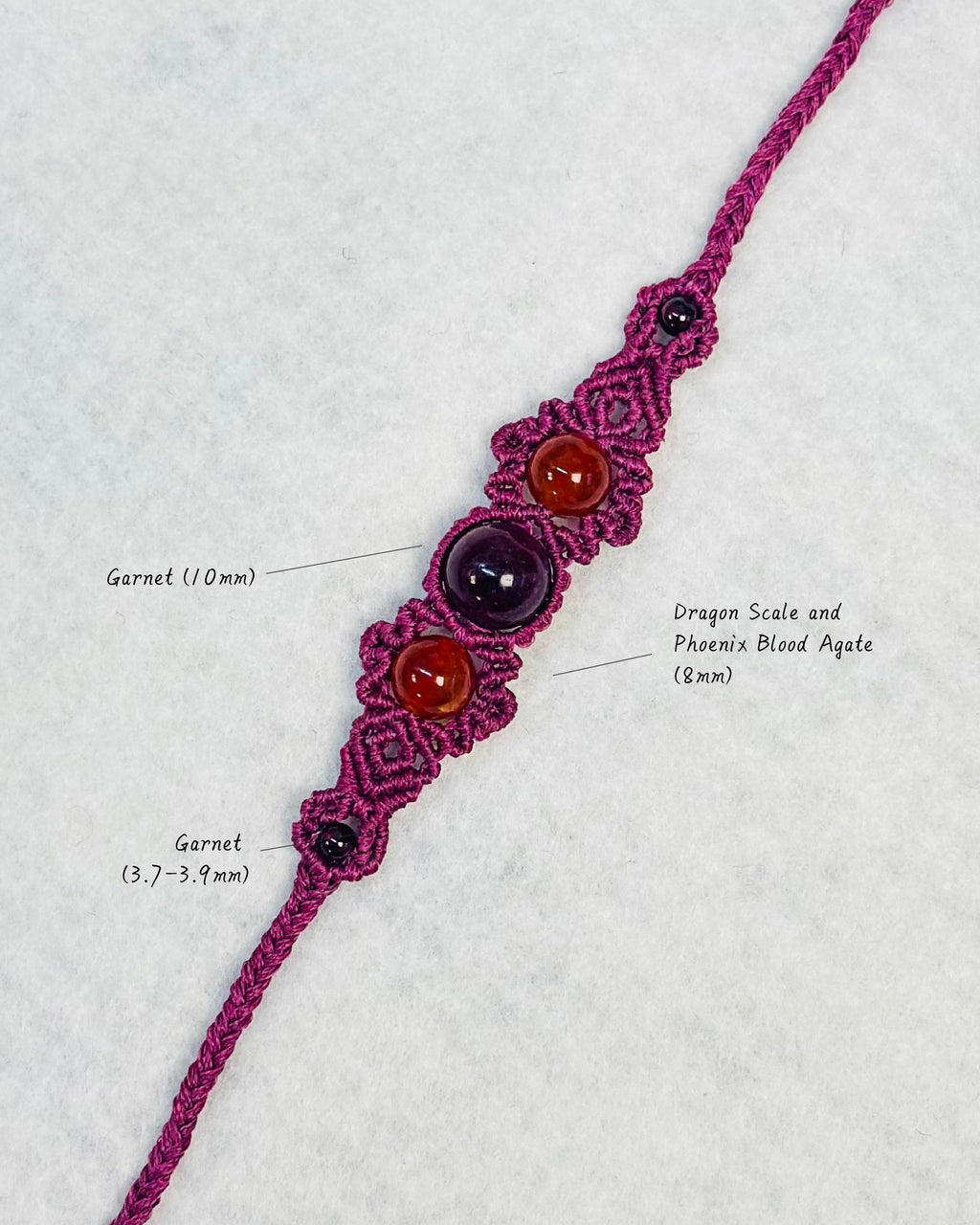 Handmade Macrame Bracelet with Healing Gemstones Natural Agate Boho Jewellery, Gift for Her