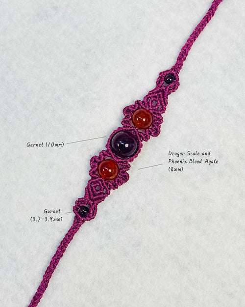 Handmade Macrame Bracelet with Healing Gemstones Natural Agate Boho Jewellery, Gift for Her