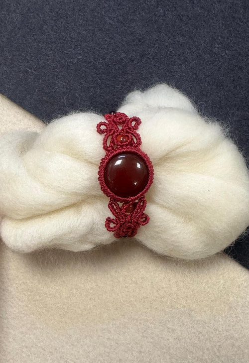 Handmade Macrame Bracelet with Healing Gemstones Natural Agate Boho Jewellery, Gift for Her